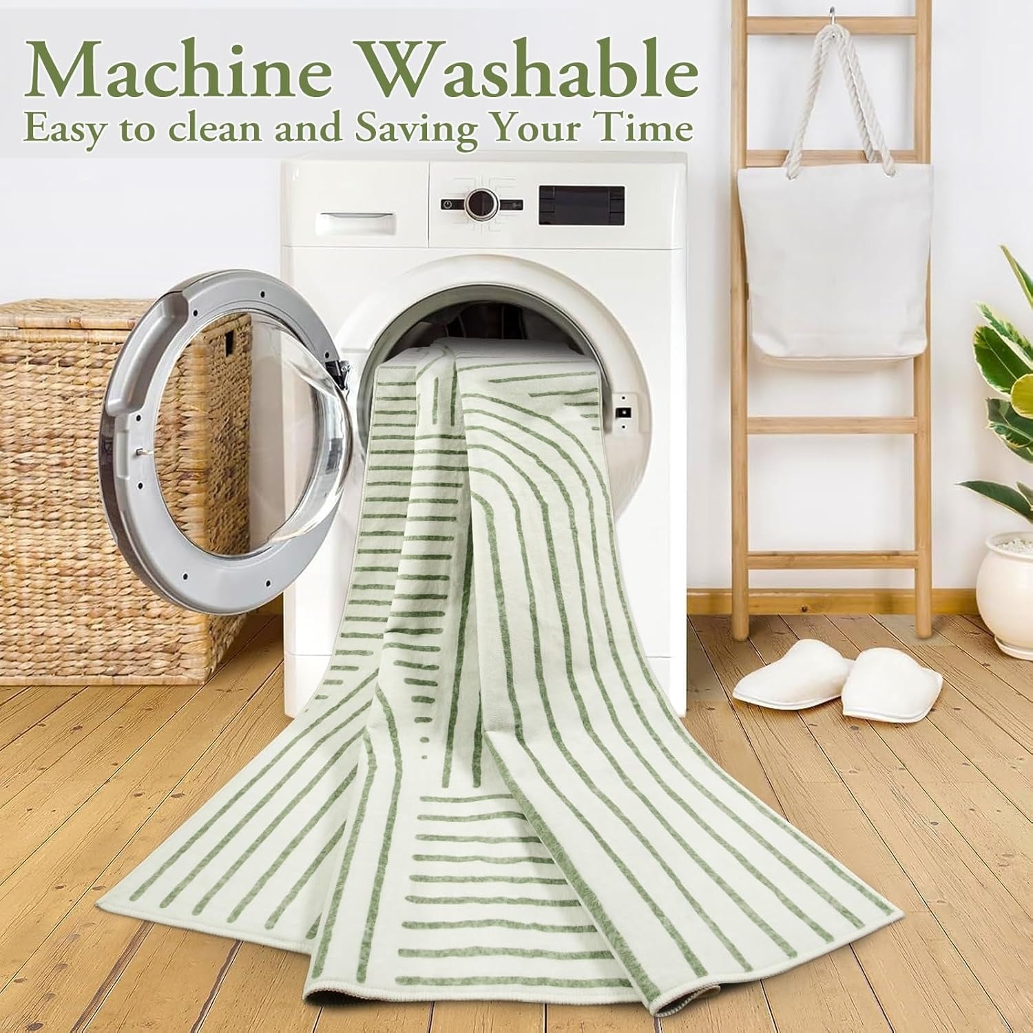 Abstract Rainbow Arc Area Soft Rug | Non-Slip | Machine Washable | Kids & Pet Friendly
